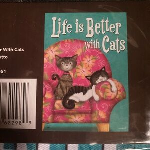 Briarwood Lane Garden FlagPink and Black Cat-Themed